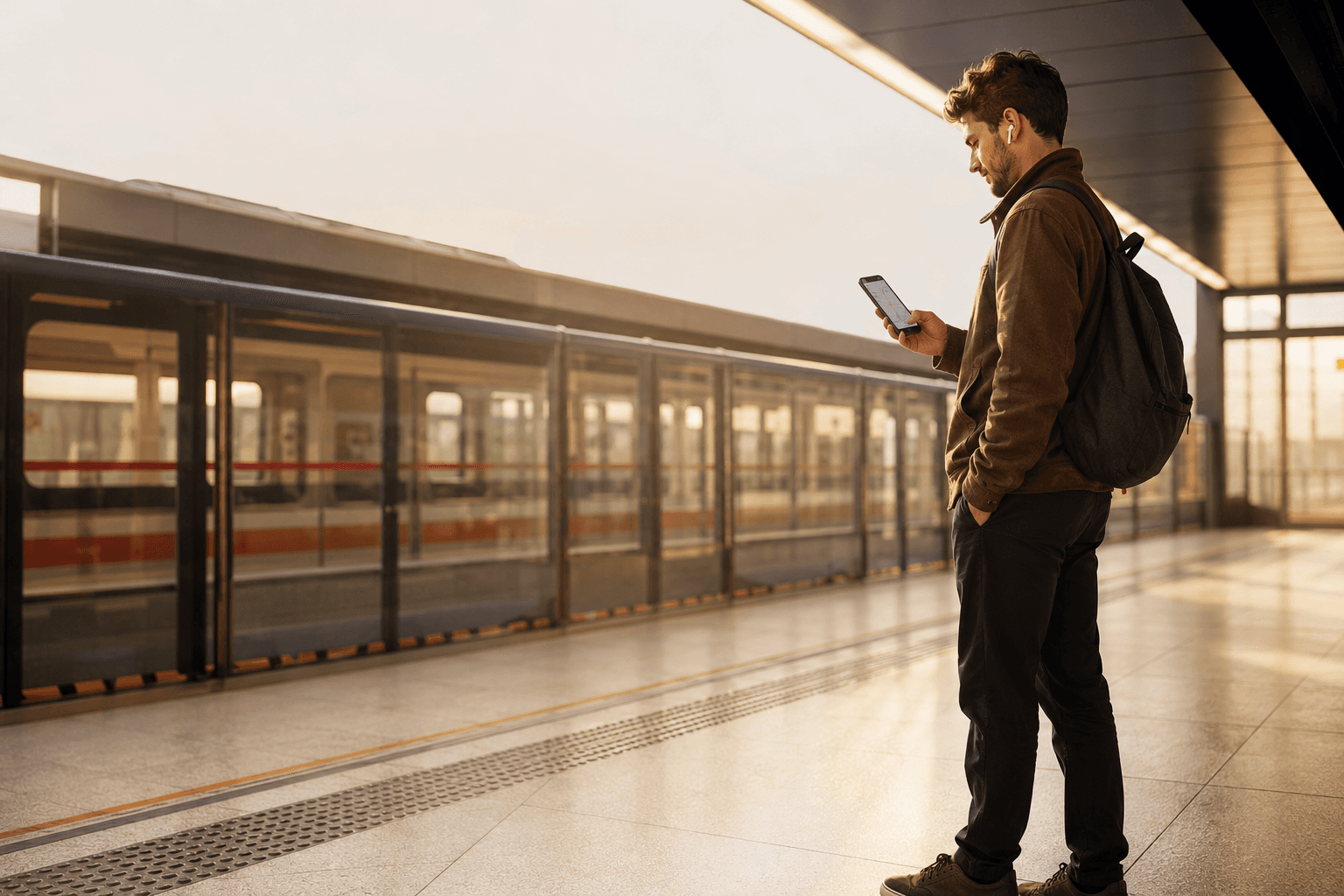 A foreign traveler navigating a Chinese metro station